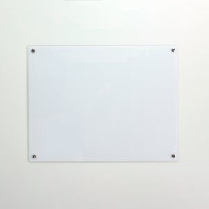 Lousa de Vidro 80x60 cm Branca em fundo neutro