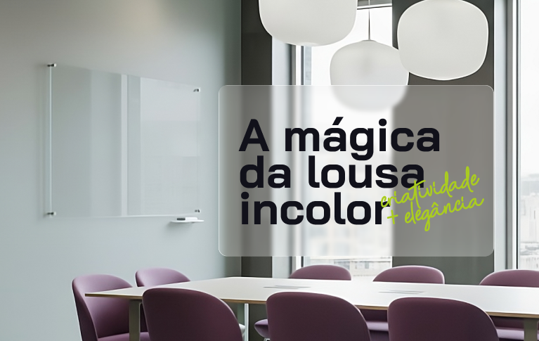 Lousa de Vidro Magnética Branca Invisia 1,50x1,00m em Sala de Reuniao2